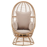 Barton Oversized Egg Style Wicker Chair w/Canopy & 4 Cushions Swivel Outdoor