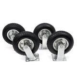 XtremepowerUS 8-Pieces 8" Pneumatic Tire Air 2 Rigid & 2 Swivel Caster Tires