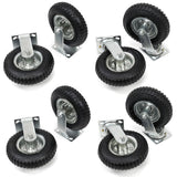 XtremepowerUS 8-Pieces 8" Pneumatic Tire Air 2 Rigid & 2 Swivel Caster Tires