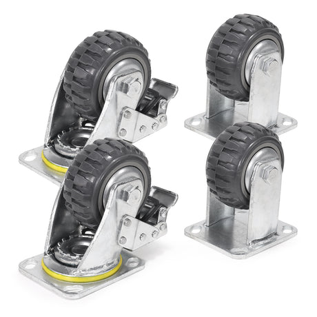 XtremepowerUS 4 Pack 4 Inches Caster Wheels Locking Casters with Brake Swivel