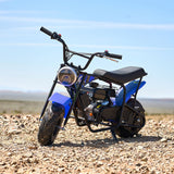 XtremepowerUS Pro-Series 99cc Mini Dirt Bike Gas-Power 4 Stroke Pocket Ride Blue