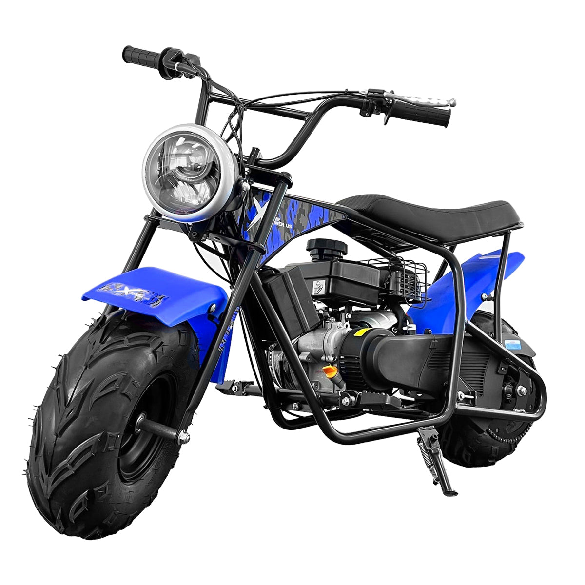 XtremepowerUS Pro-Series 99cc Mini Dirt Bike Gas-Power 4 Stroke Pocket Ride Blue