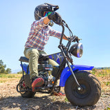 XtremepowerUS Pro-Series 99cc Mini Dirt Bike Gas-Power 4 Stroke Pocket Ride Blue