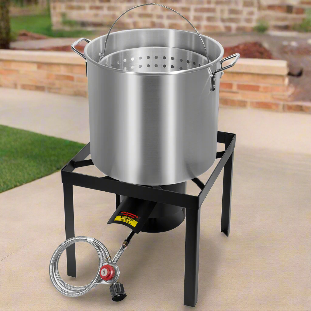 Barton Outdoor 64 Quart Fly Boil Deep Fryer 100,000 BTU Propane Stove Burner Set