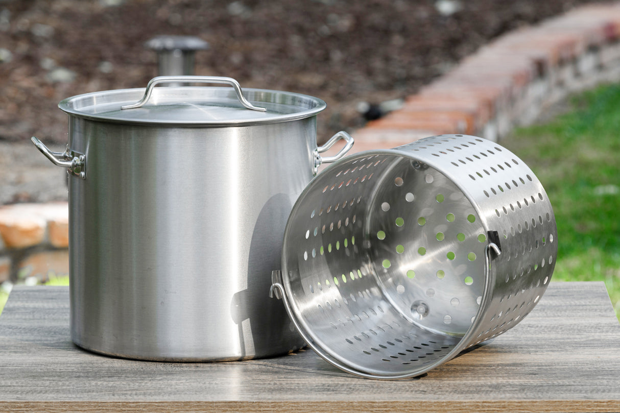 Barton 32Qt Stock Pot w/Strainer Basket Commercial Stainless Steel Food Grade