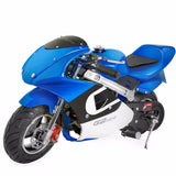 XtremepowerUS Kids Mini Ride On Motorcycle Gas Pocket Bike 4 Stroke 40CC Blue