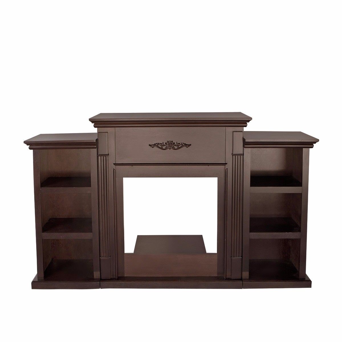 Barton 70" TV Stand Fireplace Stand Media Console Bookcase Shelf Espresso