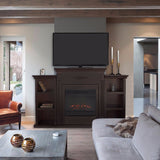 Barton 70" TV Stand Fireplace Stand Media Console Bookcase Shelf Espresso